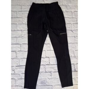 Athleta Headlands Hybrid Cargo Pants Women's 2 Black‎ Skinny Legging Zip Pockets